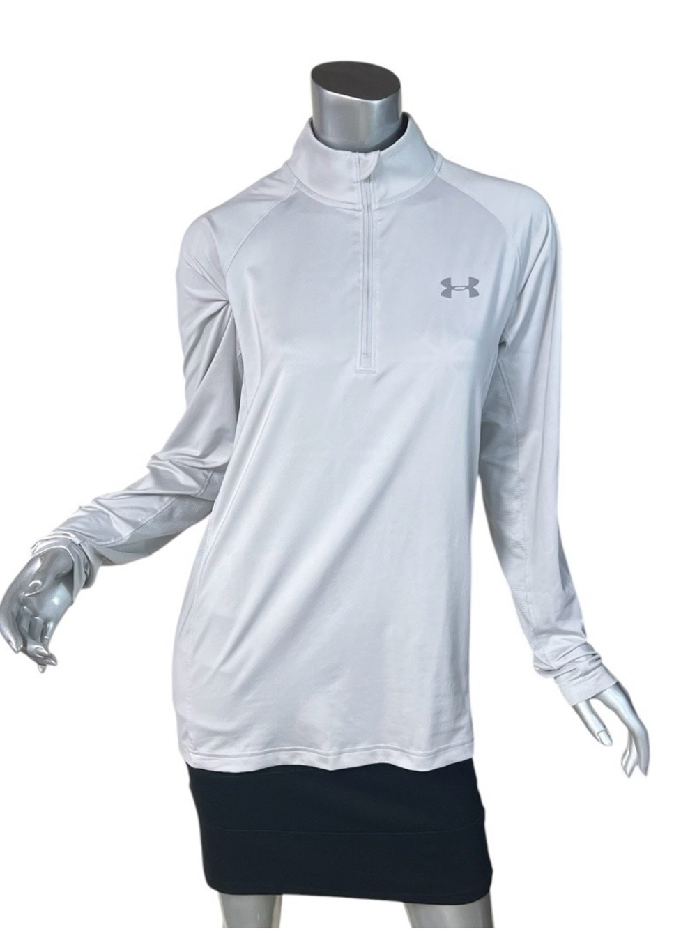 Under Armour Half Zip Athletic Shirt Pullover Light Gray Women’s SMALL